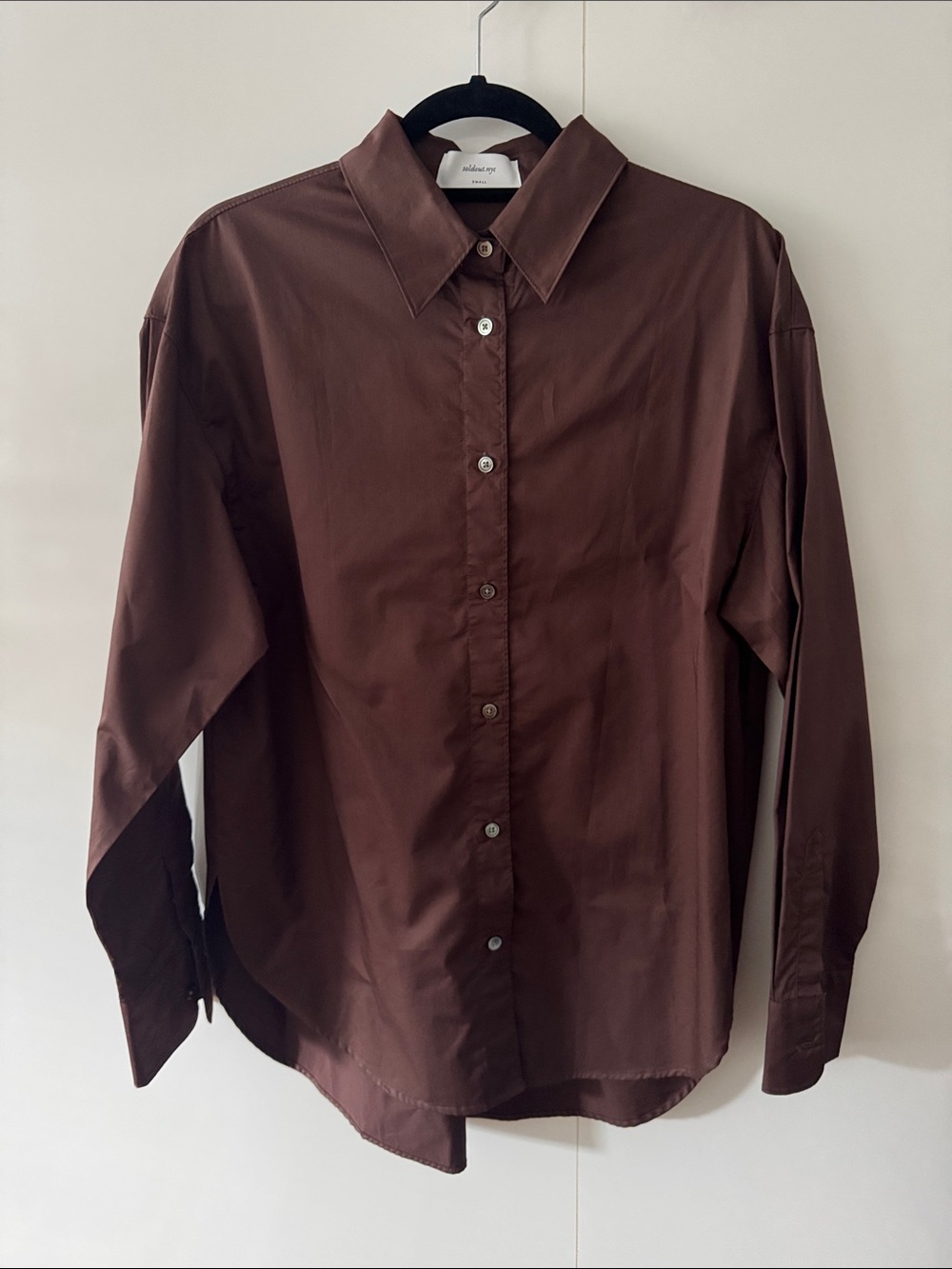 Soldout.NY Women’s Brown Button-Up Shirt - Classic Collar